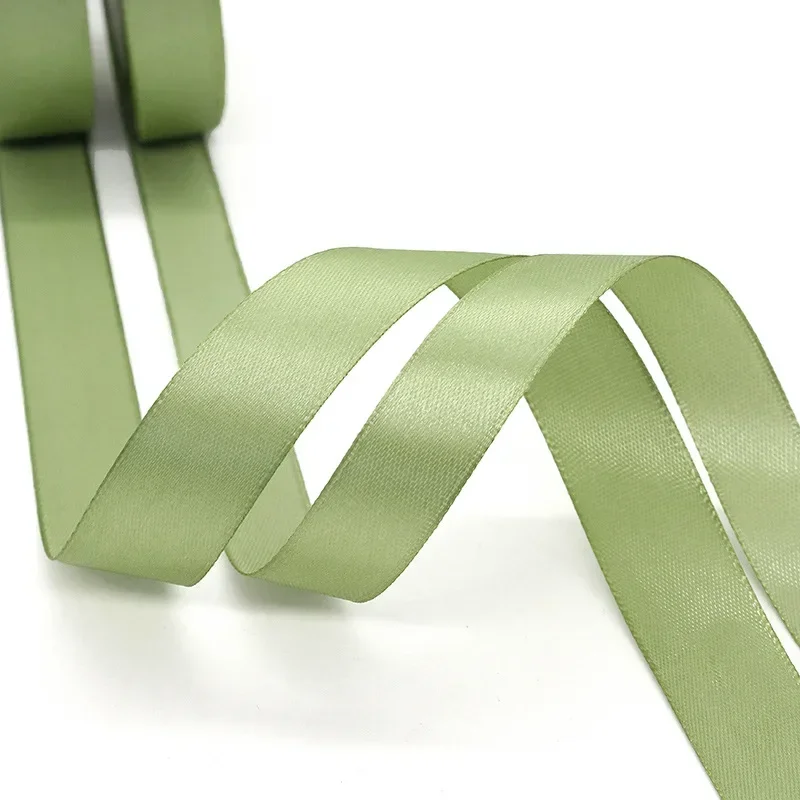 Sage Green Satin Ribbon 25 Yards Light Green Ribbon for Gift Wrapping Flower Bouquet Crafts Wedding Party Home Decoration