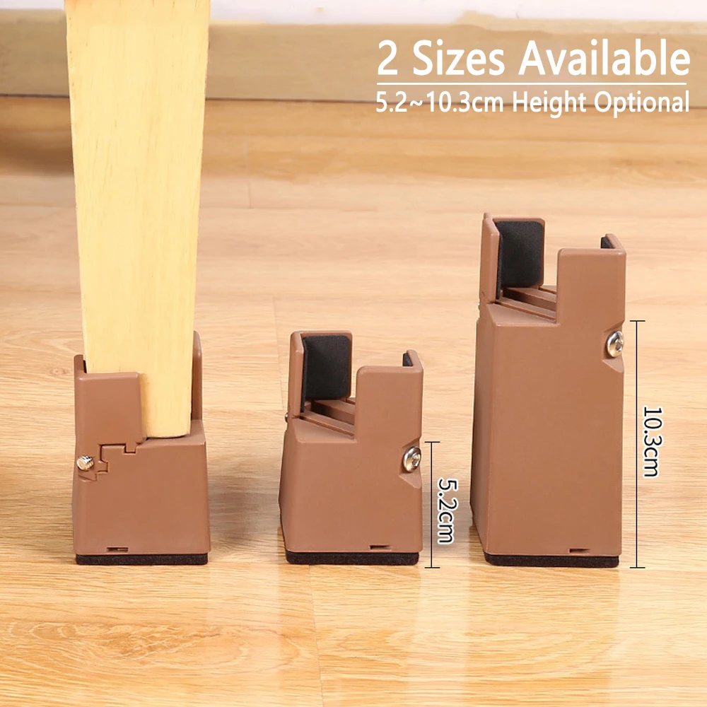 2PCS Adjustable Furniture Heightening Foot Pad Table Foot Pad Coffee Table Cabinet Base Pad Height Support Foot Pad Foot Bed