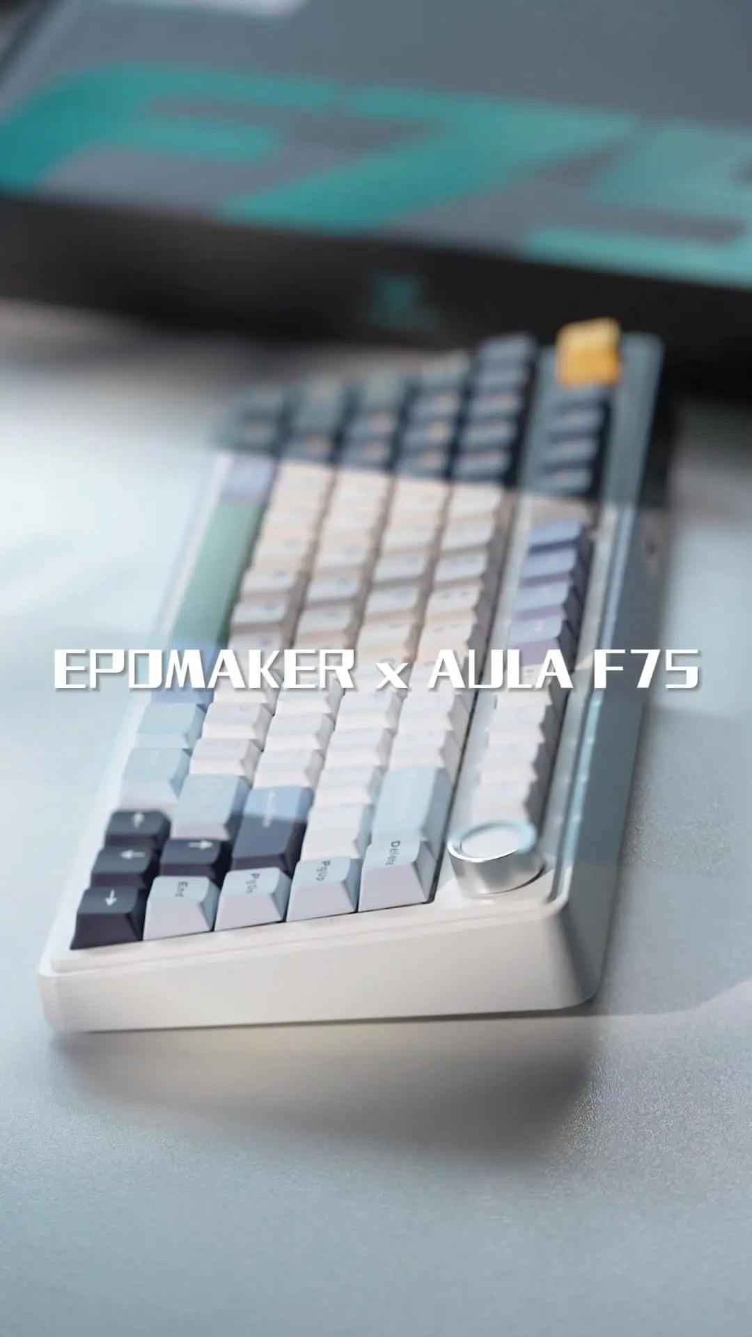 【送料無料】EPOMAKER x Aula F75 ゲーミングキーボード ガスケット メカニカルキーボード 5層パッド＆ノブ付き 75% ワイヤレス ホットスワッパブル Bluetooth/2.4GHz/USB-C RGB 技適認証取得 (Sea Salt Blue, LEOBOG Reaper Switch)