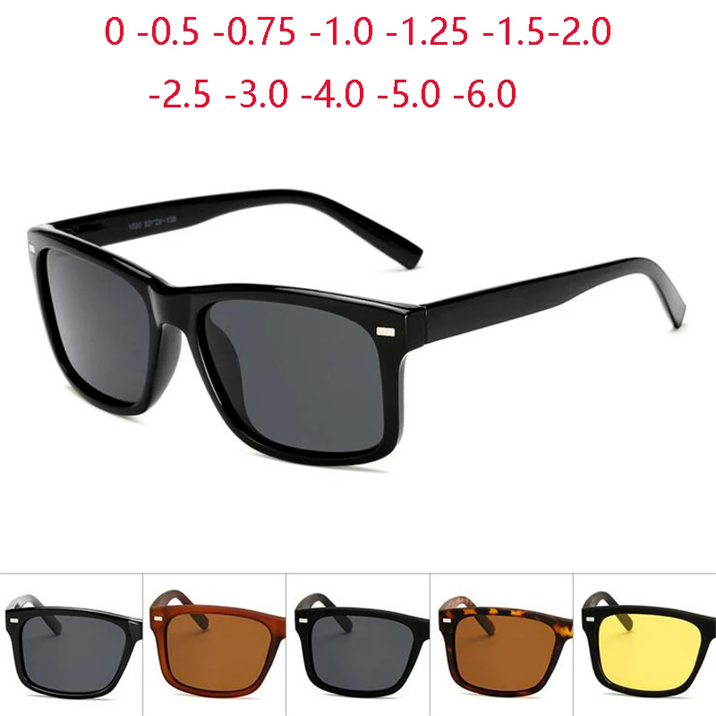 

0 -0.5 -0.75 To -6.0 Myopia Lens Prescritpion Sunglasses Men Polarized Car Driver Night Vision Anti-glare Nearsighted Spectacles