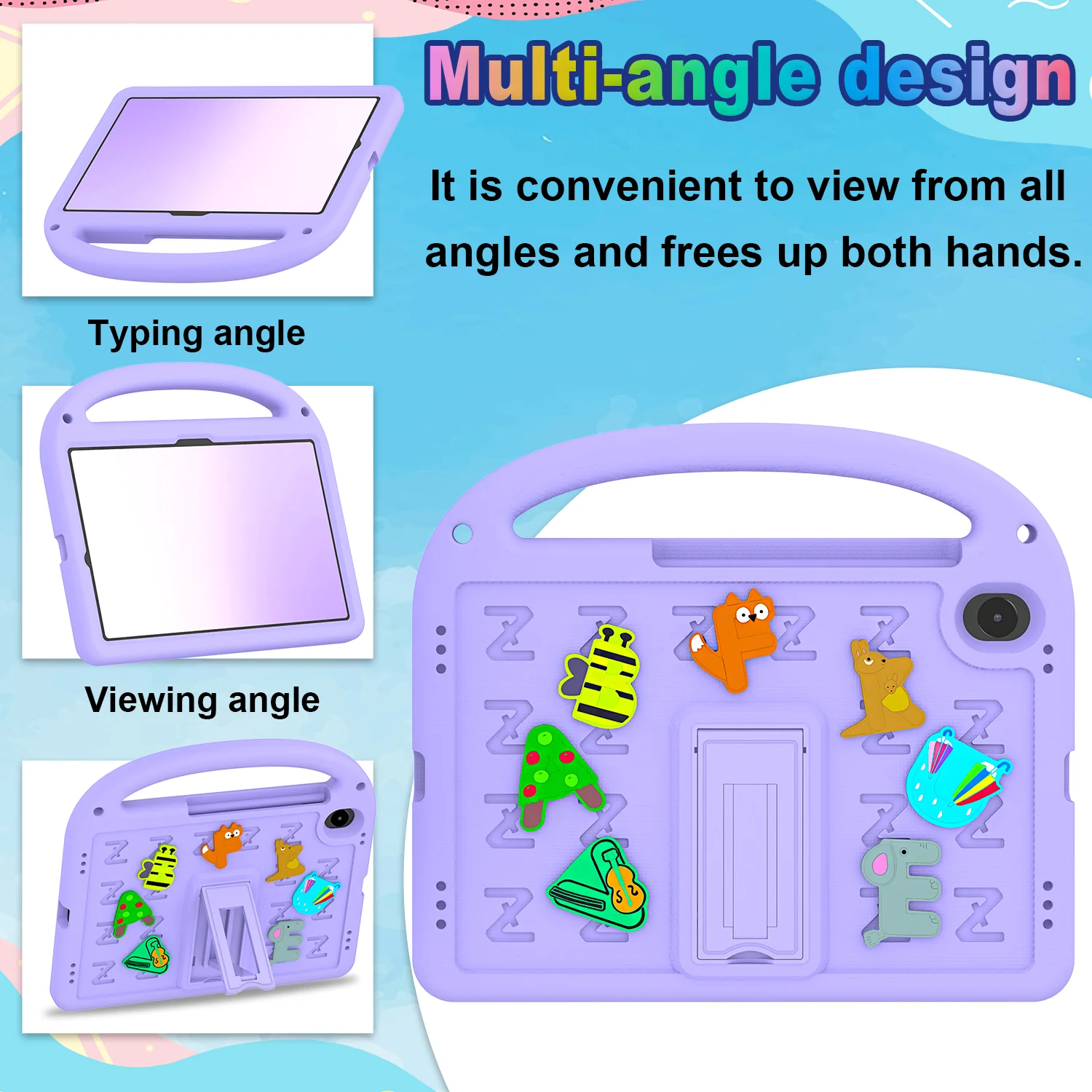 Cartoon Shockproof Stand Cover for Kids Tablet - EVA+PC Material