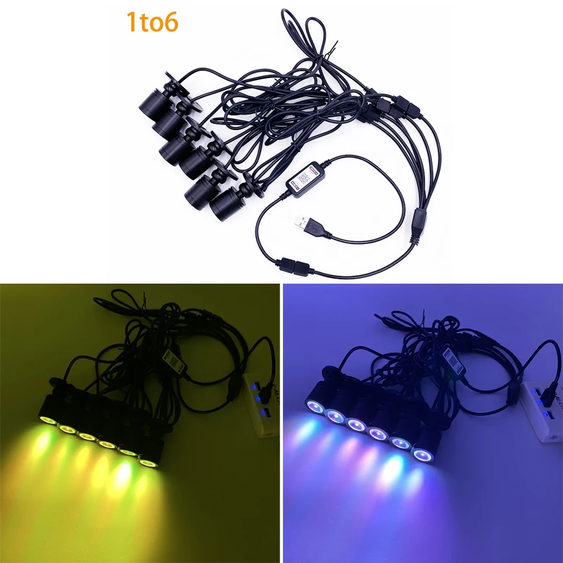 USB 5V LED Smart Bluetooth APP Control RGB Led Downlight for Wine Counter Display Kit Garage Display Case Shelf Mini Spotlight 3