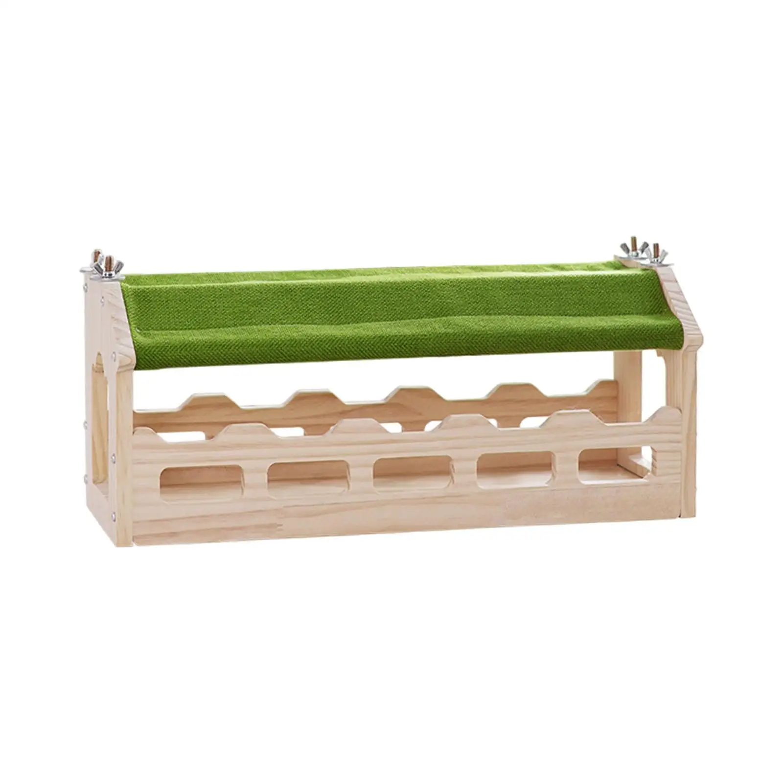 Wooden Suspension Bridge Decorative Sturdy Compact Hide Out Shelter Habitat Toy for Ferret Hamster Small Animals