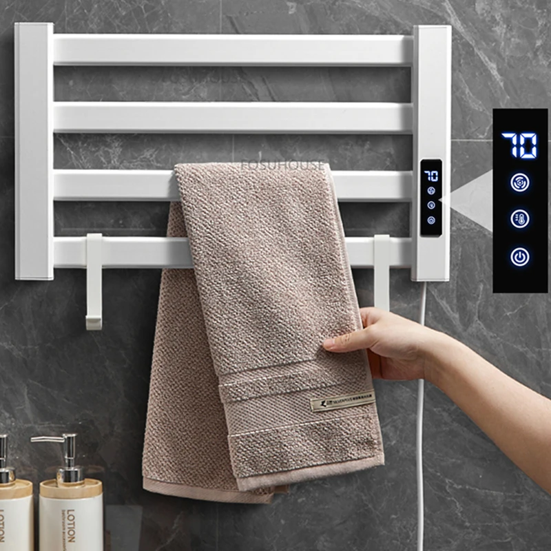 Modern Aluminum Towel Warmer for Bathroom Towel Dryer Household Creative  Upscale Timing Intelligent Electric Heated Towel Rail