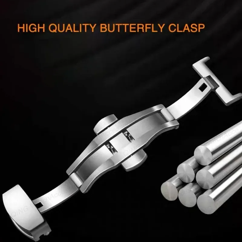 Waterproof Silicone Sport Watch Strap with Quick Release and Butterfly Buckle