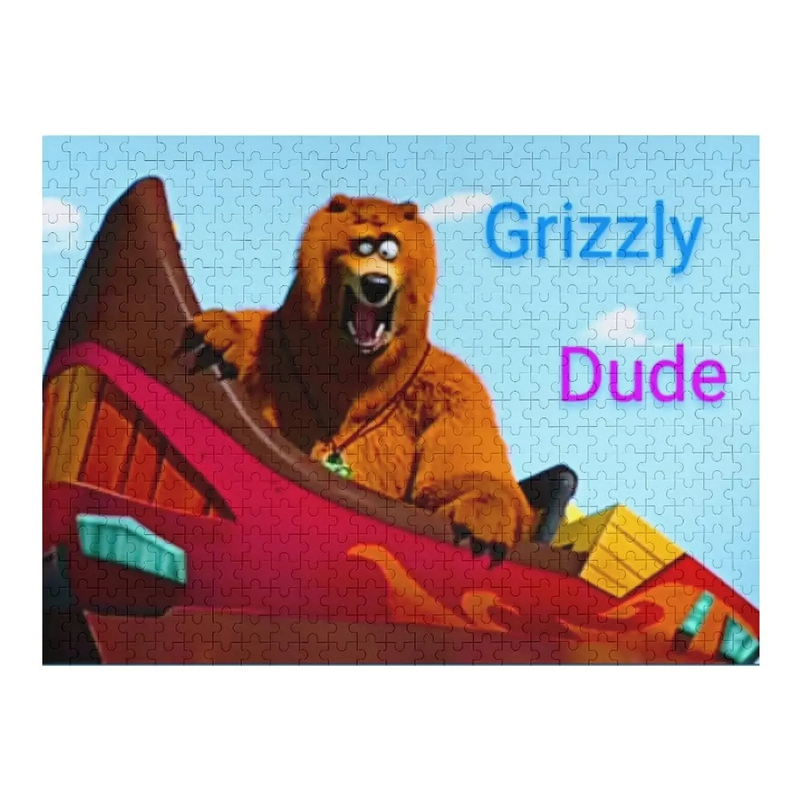 

GrIzzy and LEMMINGS - Grizzy Dude Jigsaw Puzzle Custom Child Gift Personalized Photo Gift Puzzle