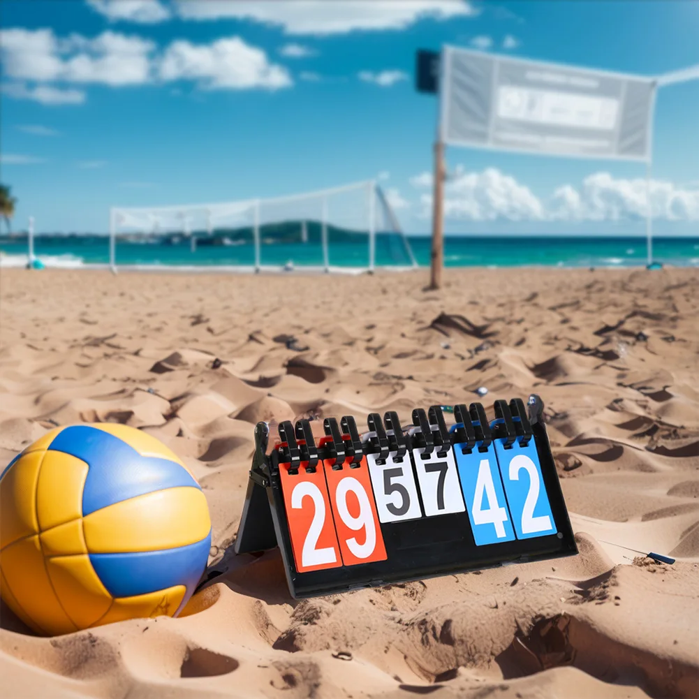 Sports Scoreboard 2 Digits Table Flip Scoreboard Portable PVC Plastic Turn Points Board For Basketball Football Volleyball