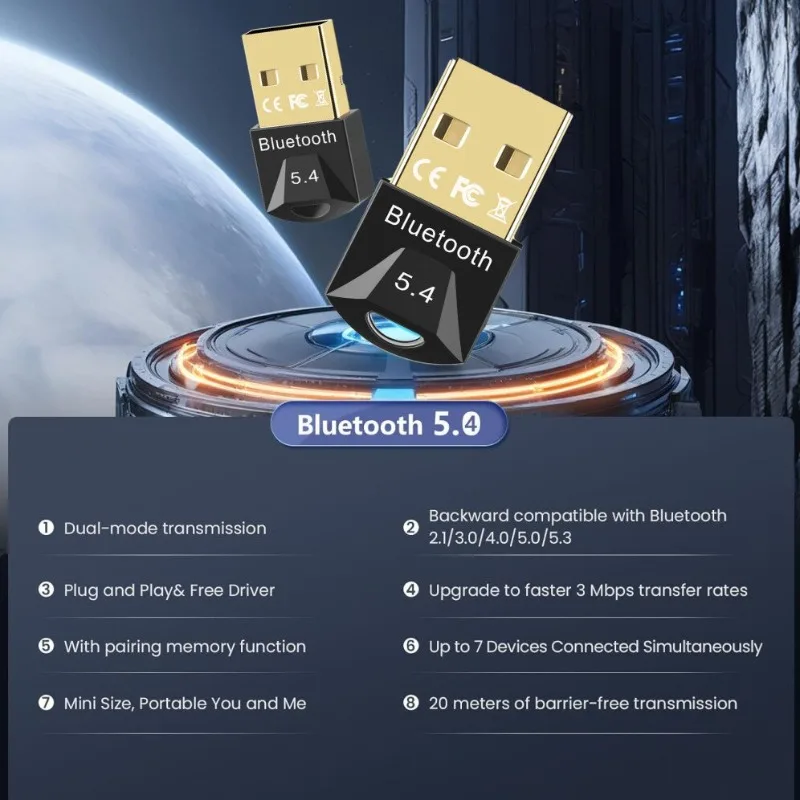 Enhanced Bluetooth USB Adapter - Wireless Dongle