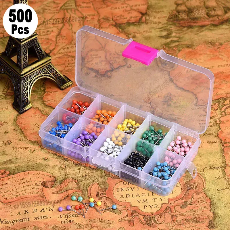 500Pcs Color Round Head Thumbtack. 1