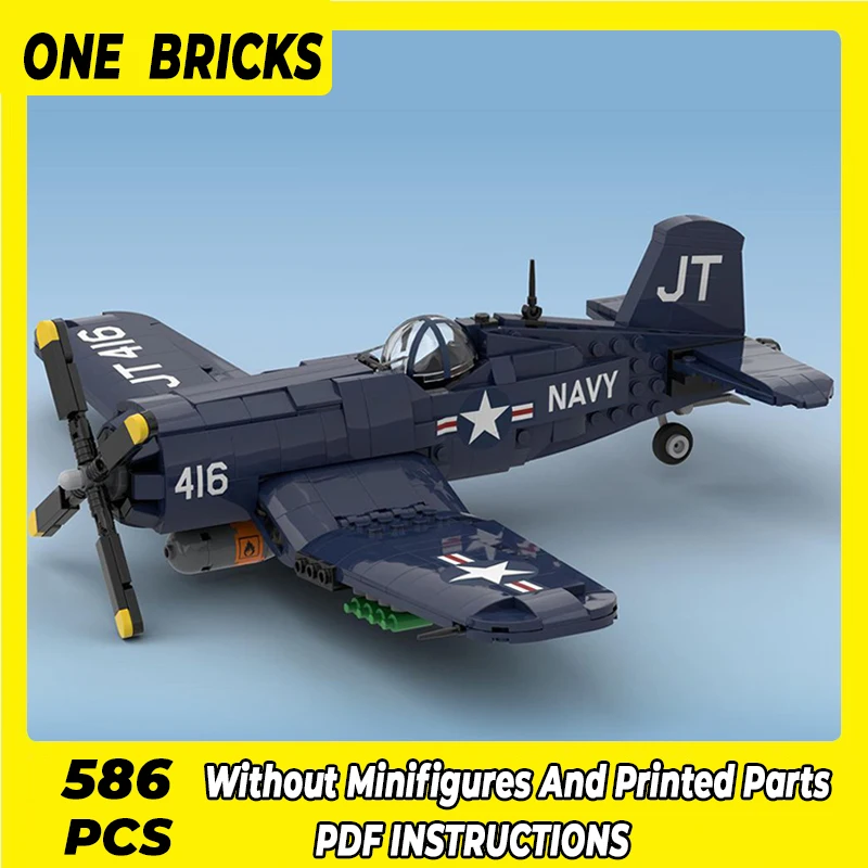 

Technical Moc Bricks Military Model F4U Corsair Navy Fighter Modular Building Blocks Gifts Toys For Children DIY Sets Assembling