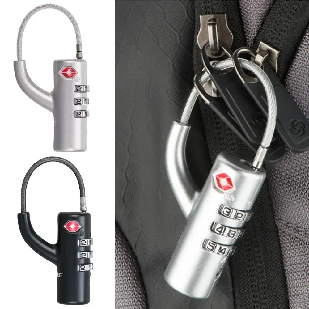 1PC Clearance Trolley Suitcase Backpack Password Lock TSA Customs Luggage Lock Padlock with Steel Cable Tsa Lock for Luggage