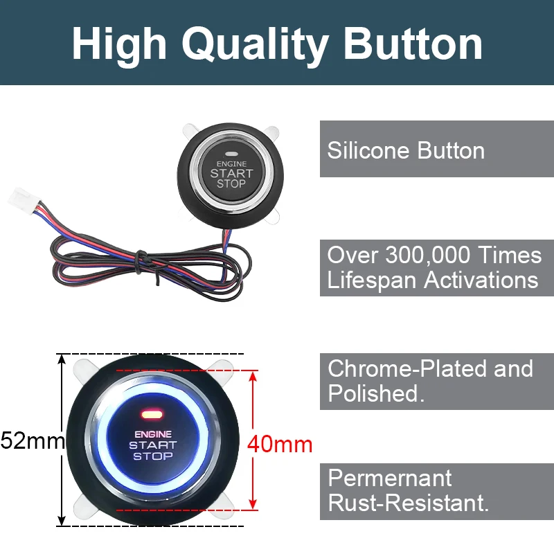 Remote Engine One Button Start Stop RFID Keyless Entry System Anti-Theft