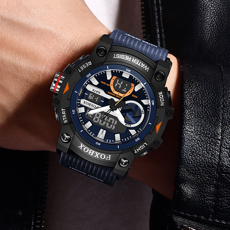 2023 NEW LIGE Brand Watches For Men Silicone Strap Chronograph Digital Quartz Wristwatches Fashion Luminous Waterproof Clock