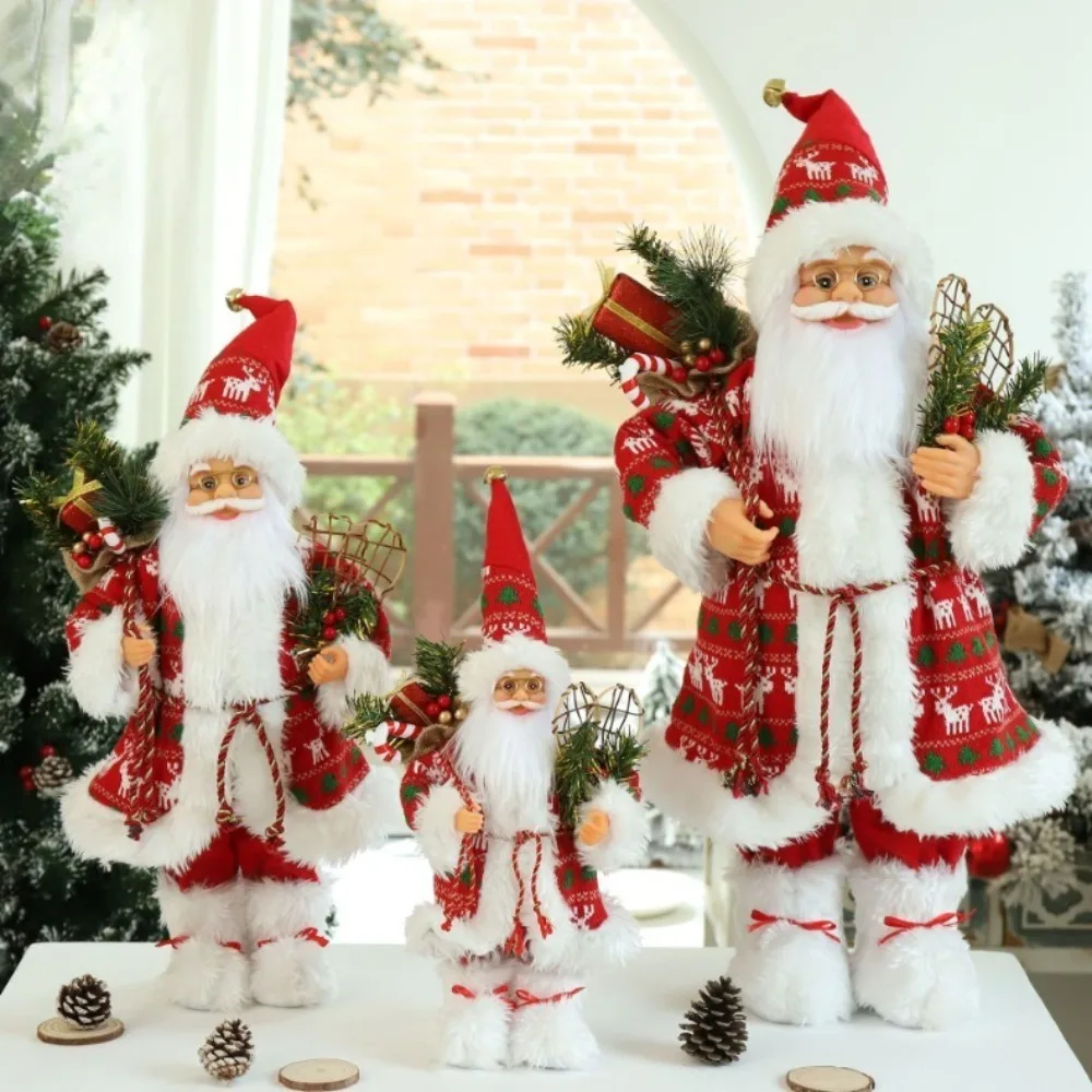 

60cm Santa Claus Dolls Ornaments Standing Santa Figurine Doll Christmas Decoration home party decor 2023 Navidad Christmas Gifts