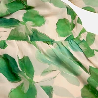 CHCH Women's Dress 2025 Spring New Long Sleeve Collar Green Flower Vacation - Image 4