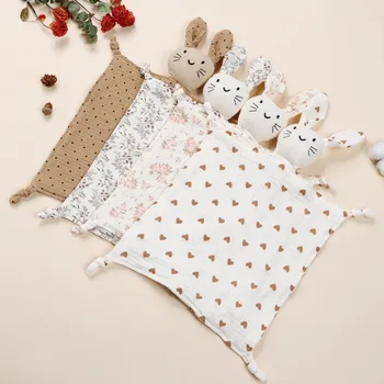 Coperta Doppio Strato in Cotone Stampato per Neonati, Morbida Coperta con Gatto Carino, Giocattolo per Dormire, Asciugamano Calmante per Bambini