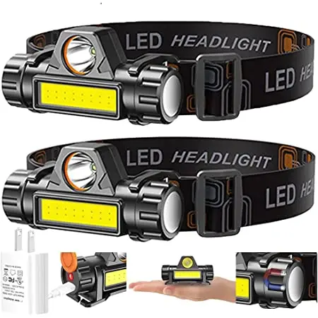 Светодиодный налобный мини-фонарь COB, водонепроницаемый легкий Головной фонарь для кемпинга, походов, рыбалки, светодиодный светильник