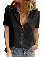 Summer Elegant Harajuku Linen Oversized Shirts Short Sleeve Birds Print Loose Blouses and Tops Casual Oversized  Tunic Clothing - Image 6