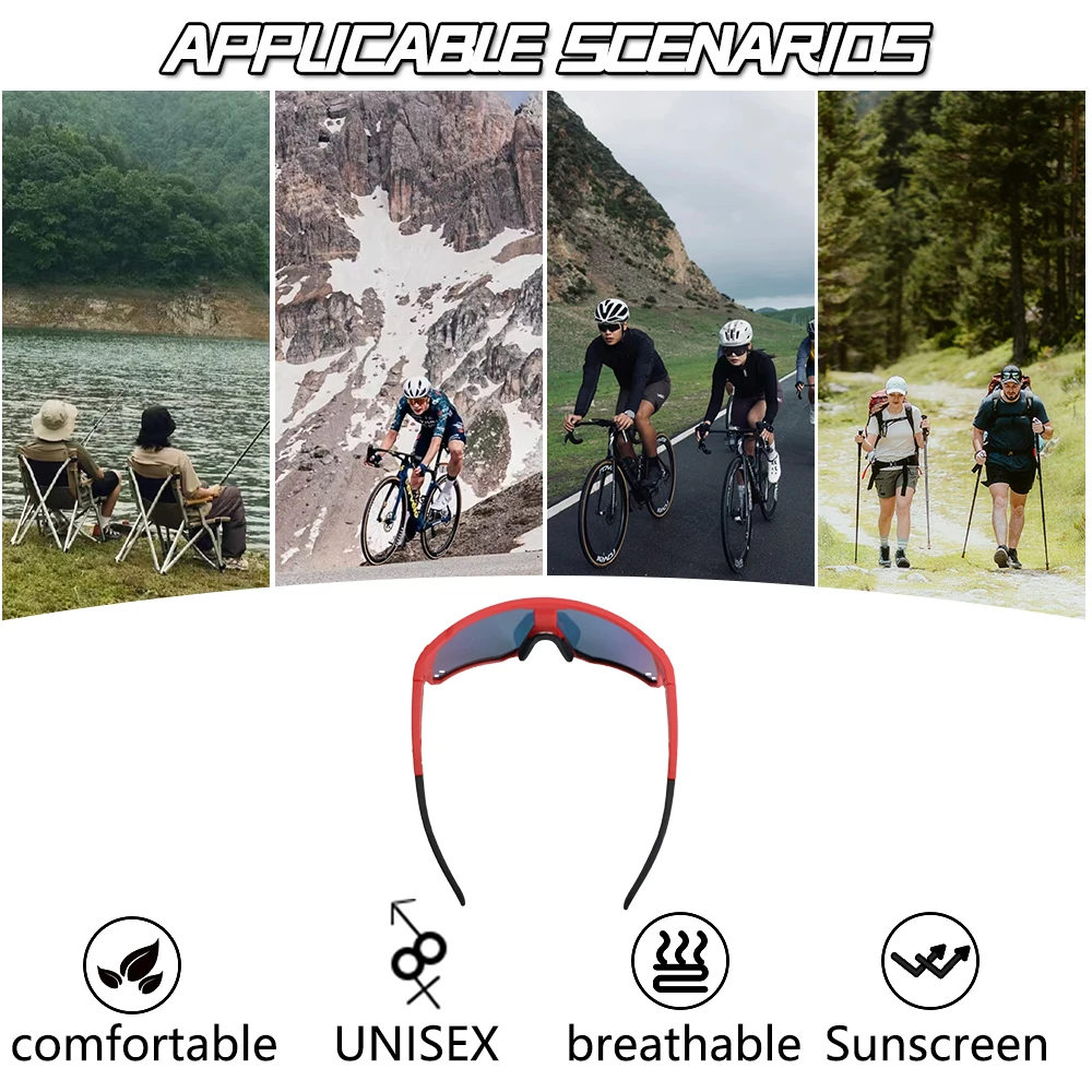 Unisex Photochromic Sports Sunglasses for Outdoor Activities with UV400 Protection