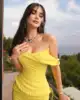 2025 Design Fashion Yellow Charming Off The Shoulder Sweetheart Evening Dress With Unique Decoration Sexy Stunning Mermaid Dress 2