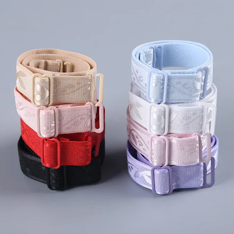 Bra Straps Women Slip Resistant Double Shoulder Elastic Brassiere Printing Replaceable 1Pair 1.5cm Width