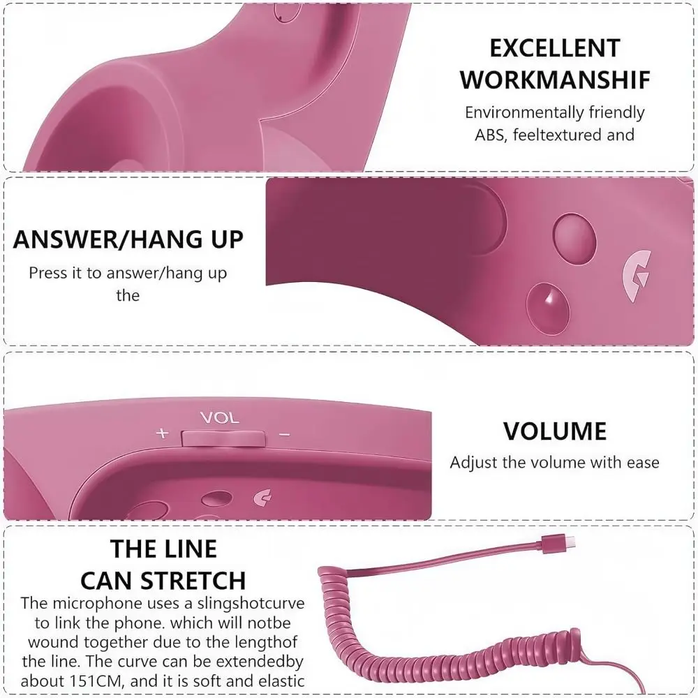 Wireless Handheld Microphone Phone Handset in Black - Telephone-Style Cell Receiver