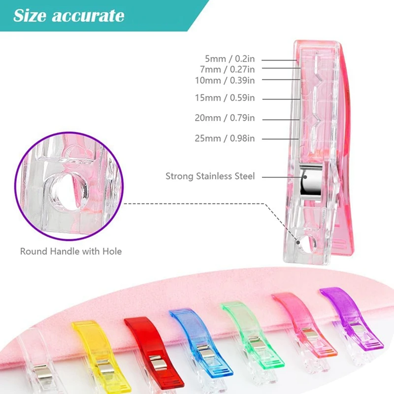 100 Piece Large Sewing Clips Fabric Clips Sewing Notions Plastic For Quilting Supplies Crafting Tools Jumbo Quilt