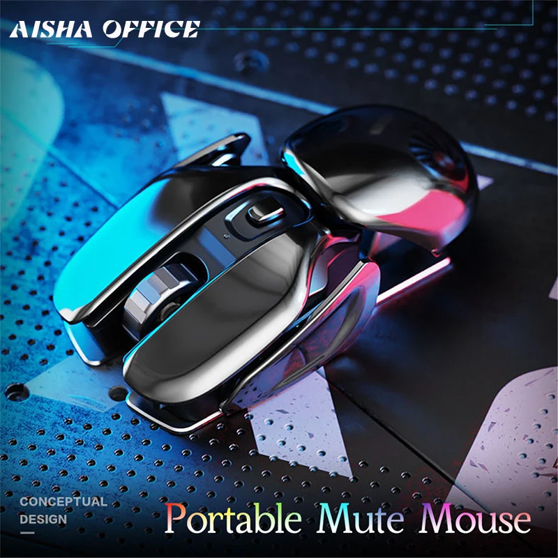 

Inphic PX2 Wireless Mouse 2.4ghz Metal Science Fiction Style Rechargeable Mute Gaming Mouse Computer Office Laptop Accessories