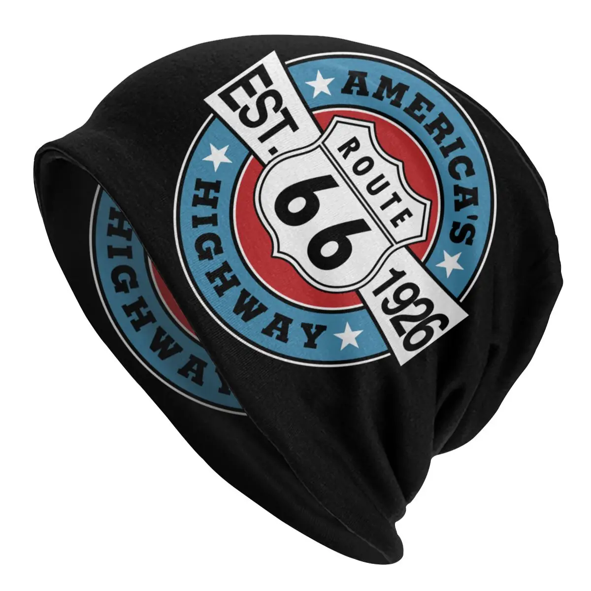 

Vintage Historic Route 66 Bonnet Femme Hip Hop Knit Hat For Men Women Autumn Winter Warm America Highway Beanies Caps