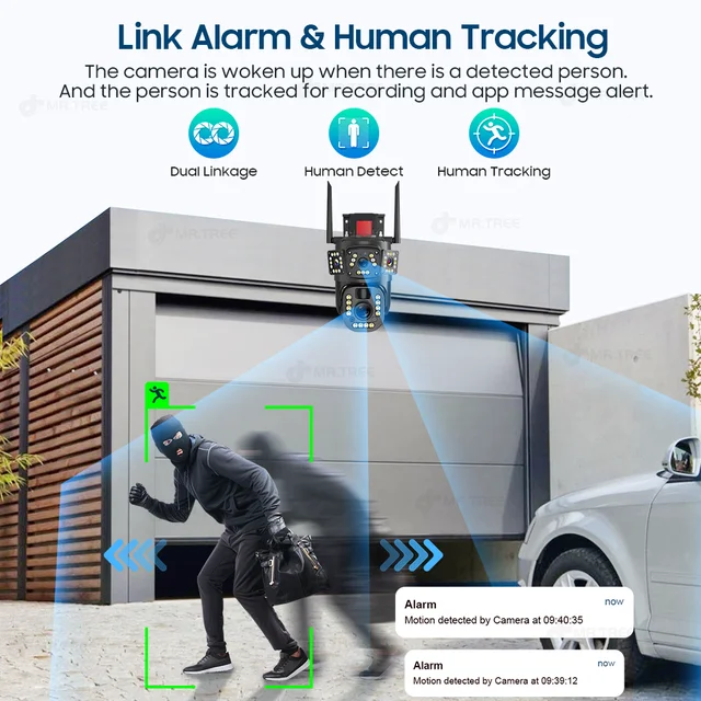 4K 8MP Dual Lens Solar Camera 4G/WIFI Outdoor 50X Zoom Color Night Vision Surveillance Security PTZ Motion Detect IP Cam Ubox - Image 6