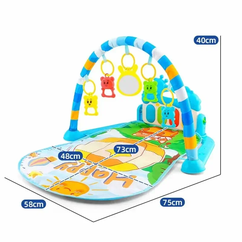 Baby Activity Gym Rack Newborn Musical Pedal Piano Toys Carpet 0-36 Months Boy Girl Activity Play Mats Infant Tummy Time Mat