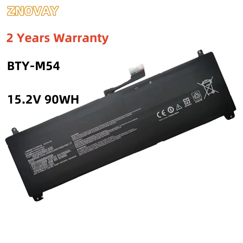 

ZNOVAY BTY-M54 925QA054H Laptop Replace Battery 15.2V 90Wh 5922mAh For Msi Creator Z16-A11U A11UE A11UET MS-1571