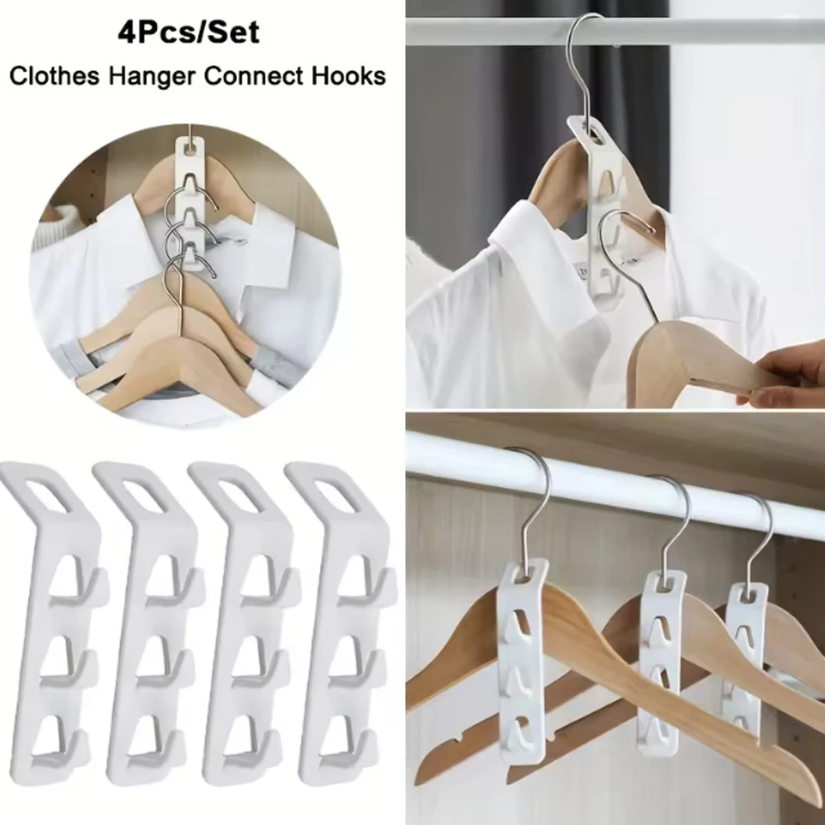 Clothes Hanger Connector Multi-Layer Cascading Clothes Hanger Hooks for Home Multi-Function Closet Storage Rack