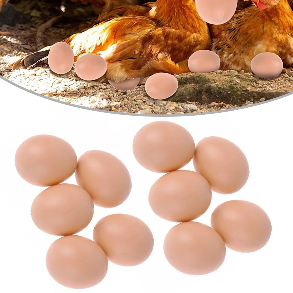 Egg 10-Faux Fake Chicken Eggs Get Hens To Eggs Poultry Mannequin Nest Home Decoration Artificial Egg Decoration