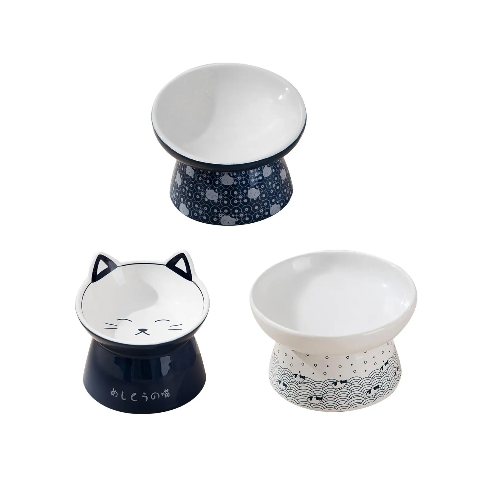 Ceramic Cat Food Bowl, Lovely Pattern, Cat Feeding, Wet Food Watering Accessory,