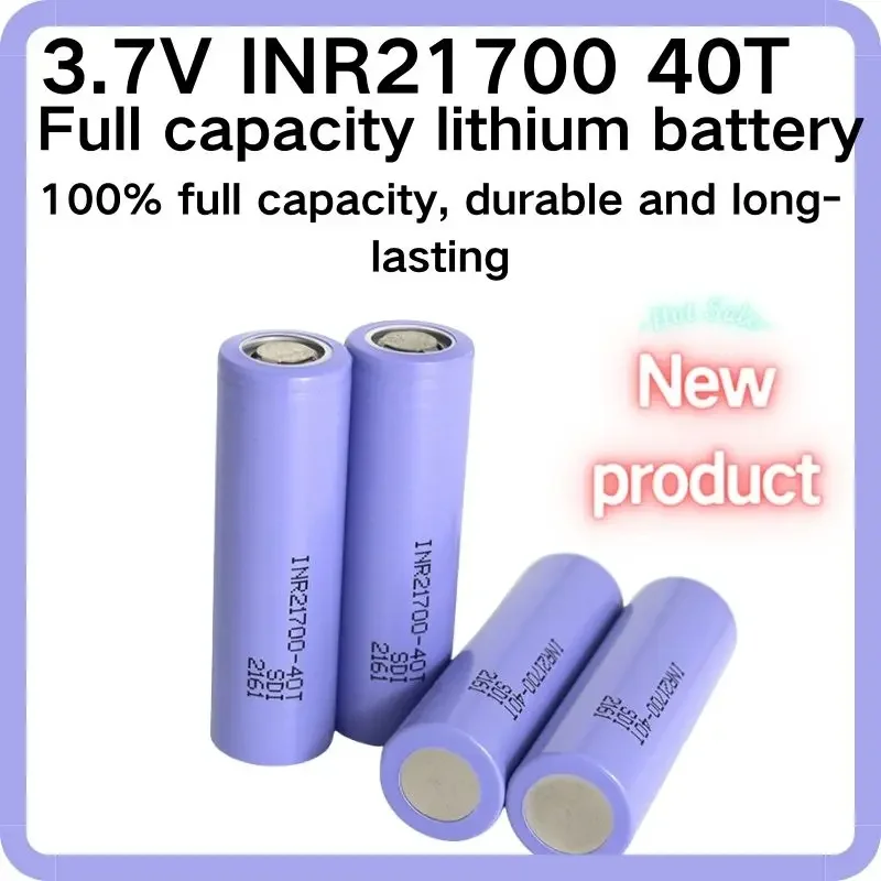 

100% full capacity original INR21700-40T 3.7 V 4000mAh rechargeable battery, high drain lithium-ion battery