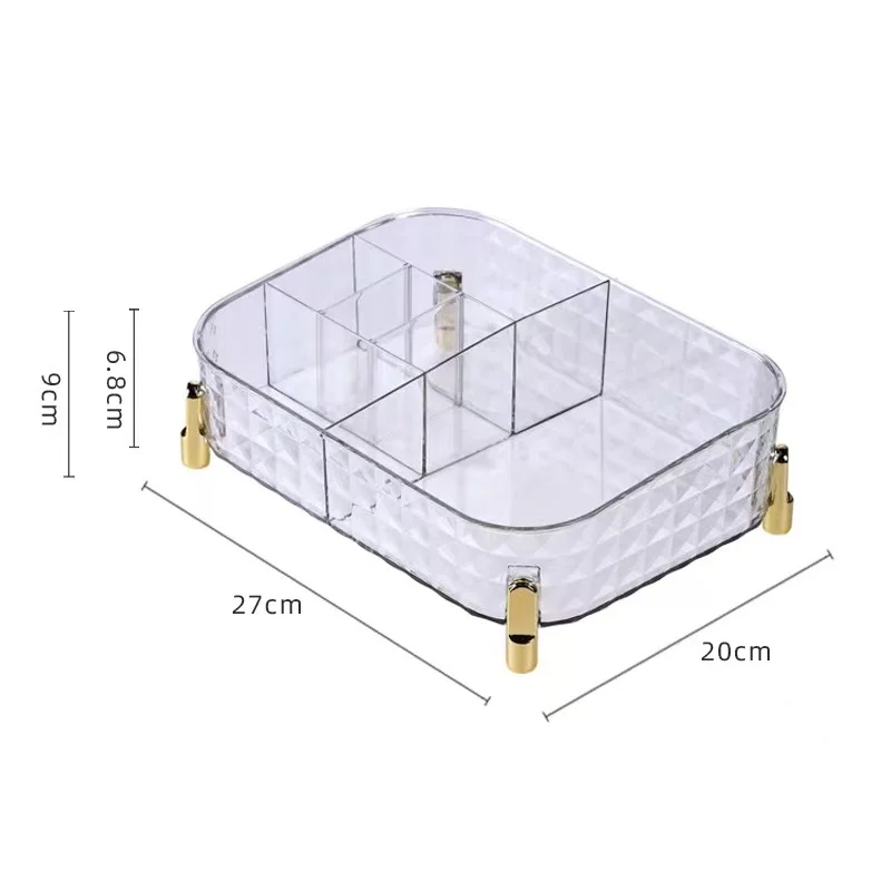 Plastic Transparent Makeup Storage Box Dormitory Finishing Shelf Cosmetics Skin Care Dressing Table Desktop Stationery Box 5