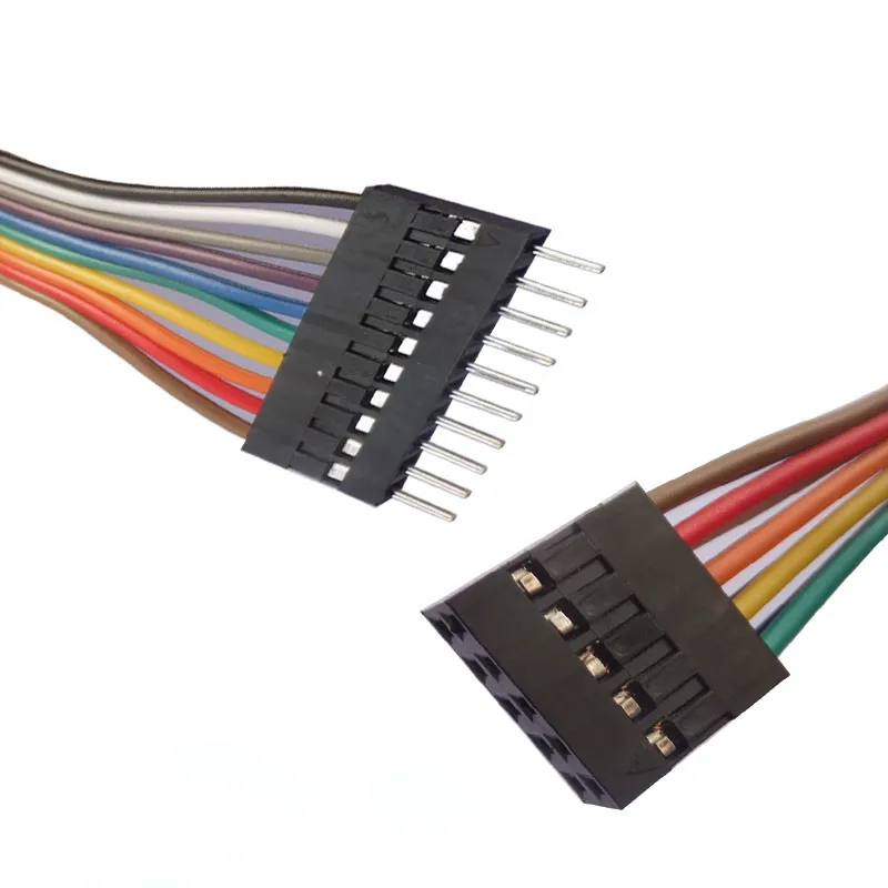 5PCS 2.54MM Dupont Male Female Terminal Wire Double Row Connector Set - 2P/3P/4P/5P/6P/9P/10P Cable Description Image.