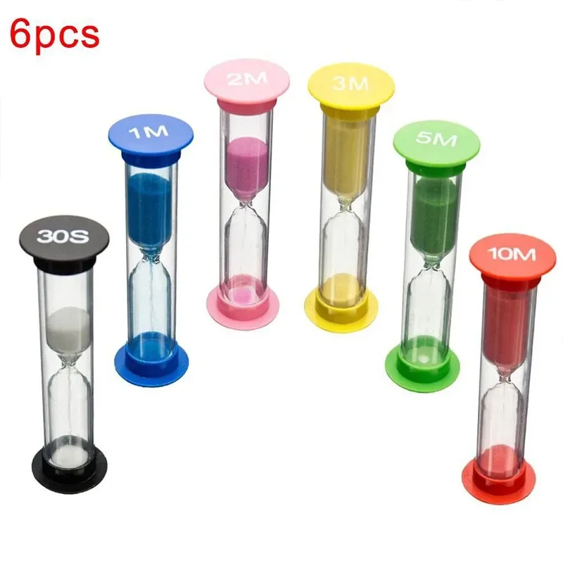 6PCS Sand Hourglass Teeth 2 Minutes Stitch Hourglass Child Tooth Brushing Children's Sand Watch Teeth Brushing Timer