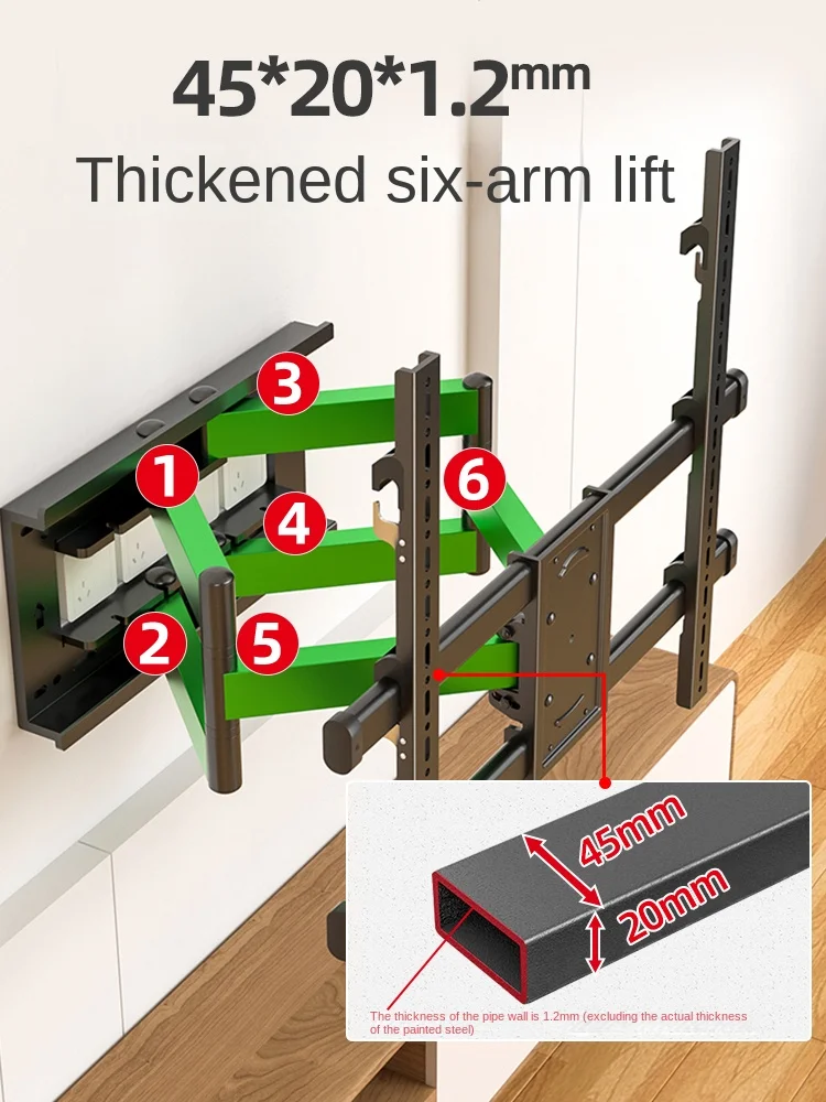 Applicabile Al Rack Telescopico Tcl Tv 75/85/98 Pollici T7H Appeso A Parete Universale Incorporato