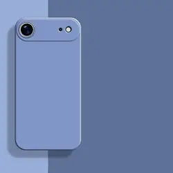 Premium Shockproof Liquid Silicone Rubber Back Cover for iPhone - Original AIR Case Design (Grey)