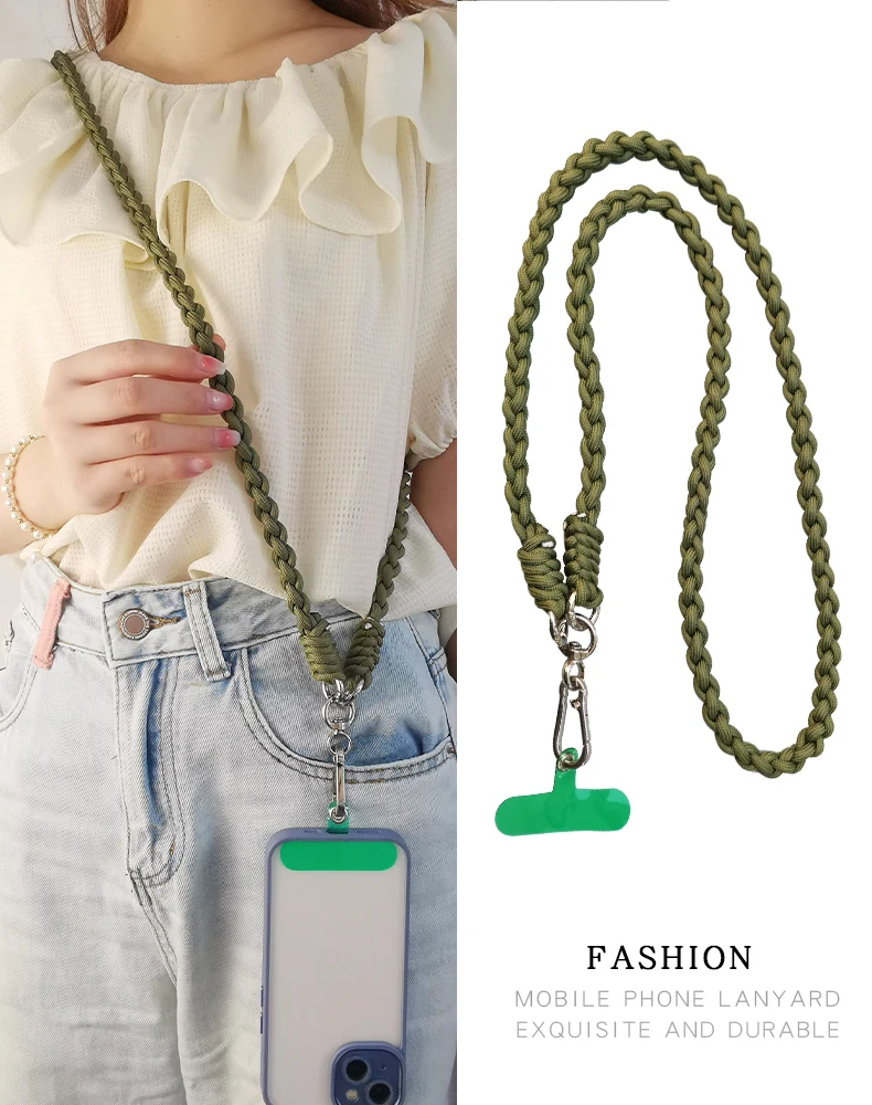 Mobile Phone Lanyard Long Crossbody Backable Lanyard Hand Woven Hanging  Chain Sp