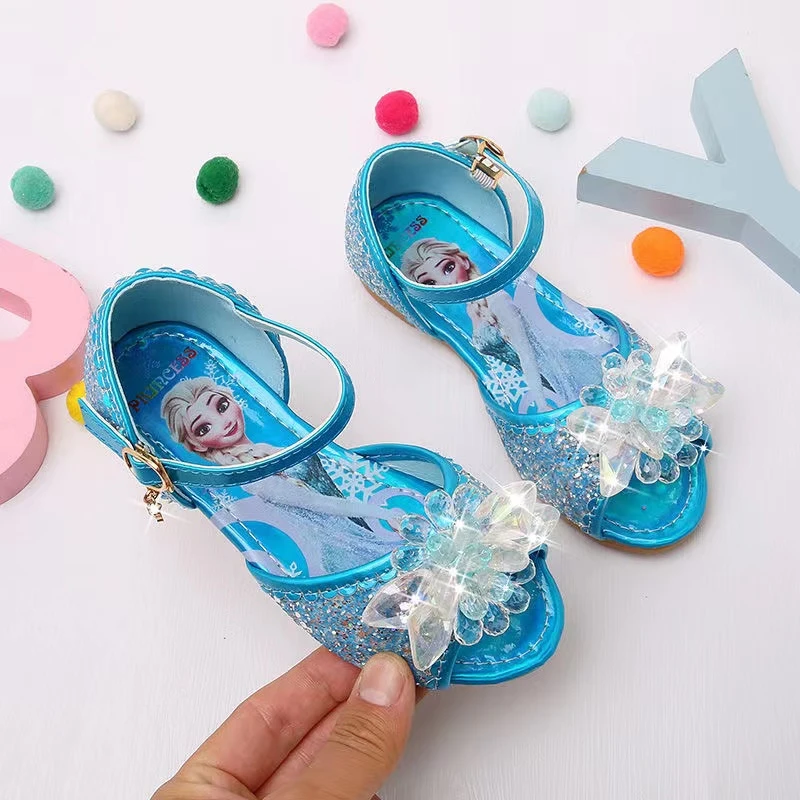 Disney de princesa Frozen para sandalias de Elsa de cristal, tacones altos para pasarela| | - AliExpress