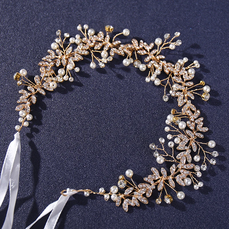 Handmade Hairbands Crystal Rhinestone Flowers Headbands Wedding Hair Accessories For Women Bride Head Jewelry