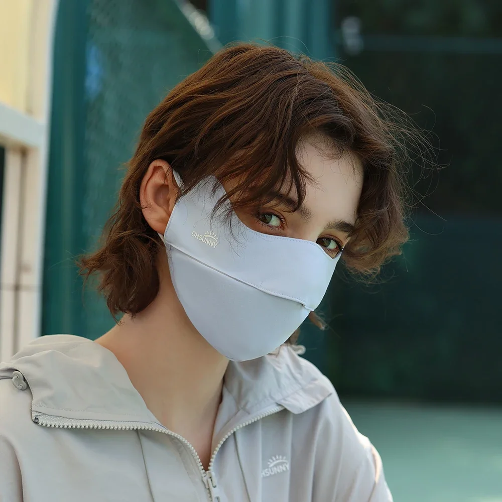 OhSunny Sun Protection Face Mask UPF 50+ Summer Outdoor Anti-UV Quick Dry Open Nose Masks Breathable Facial Mouth Cover