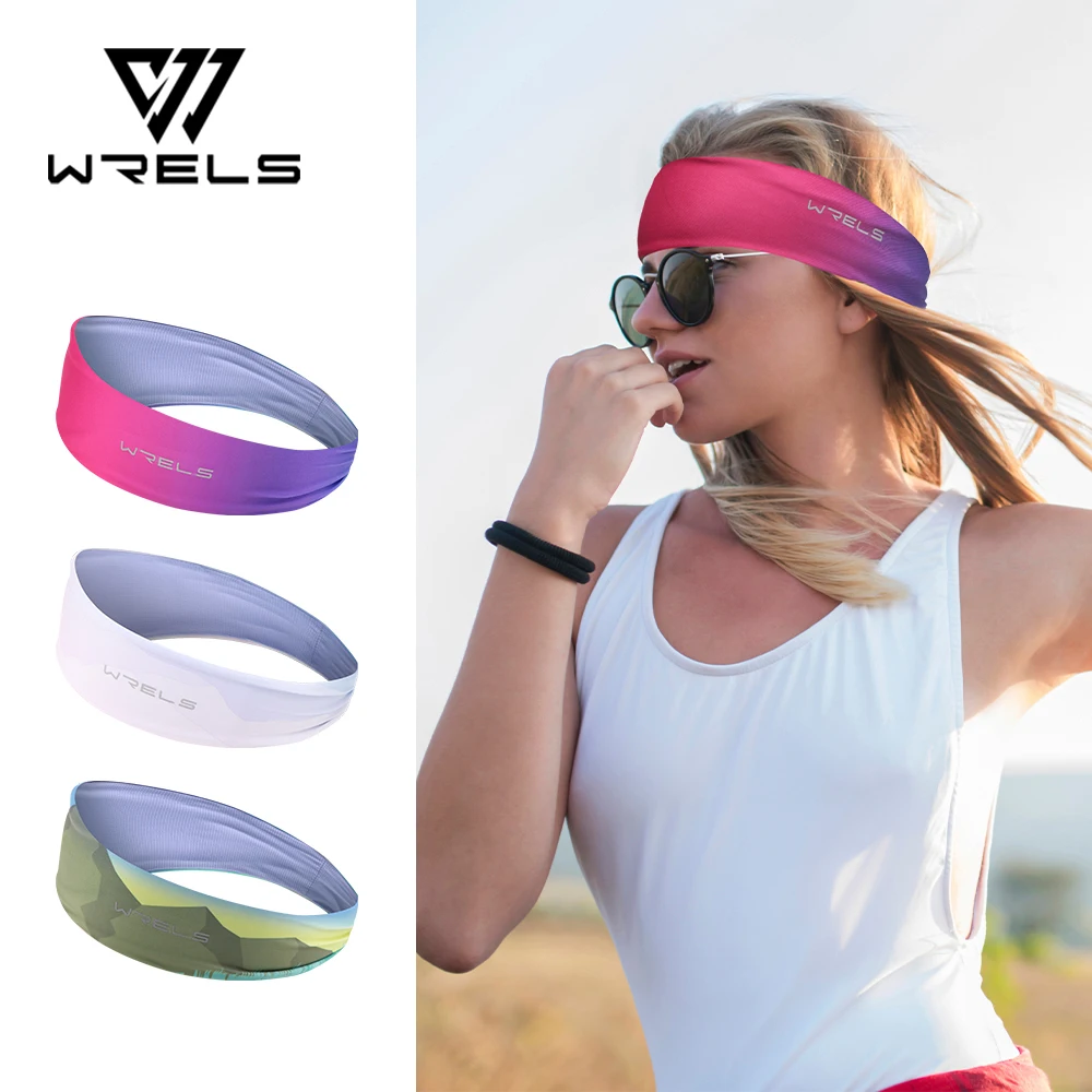 WRELS 스포츠 헤드 밴드 러닝 피트니스 스웨트 밴드 탄성 스포츠 헤어 밴드 Yogo 운동 헤어 액세서리 사이클링 조깅 헤드 밴드