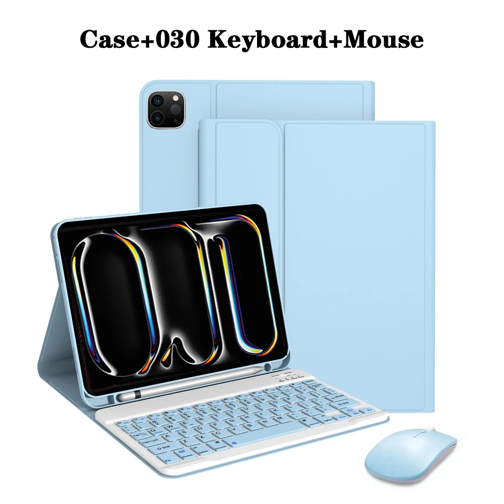 Enhanced Keyboard Case with Detachable Magnetic Cover and Integrated Pencil Holder