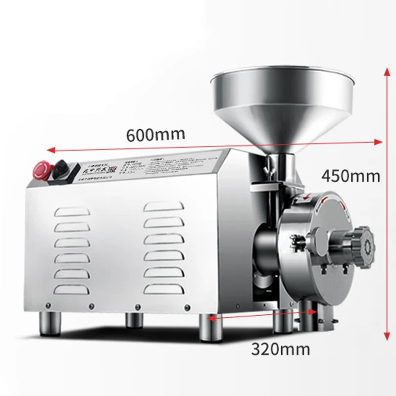 

3000W Electric Grain Grinder 50KG Commercial Grinding Machine for Dry Grain Soybean Corn Spice Herb Coffee Bean Wheat Rice 220V
