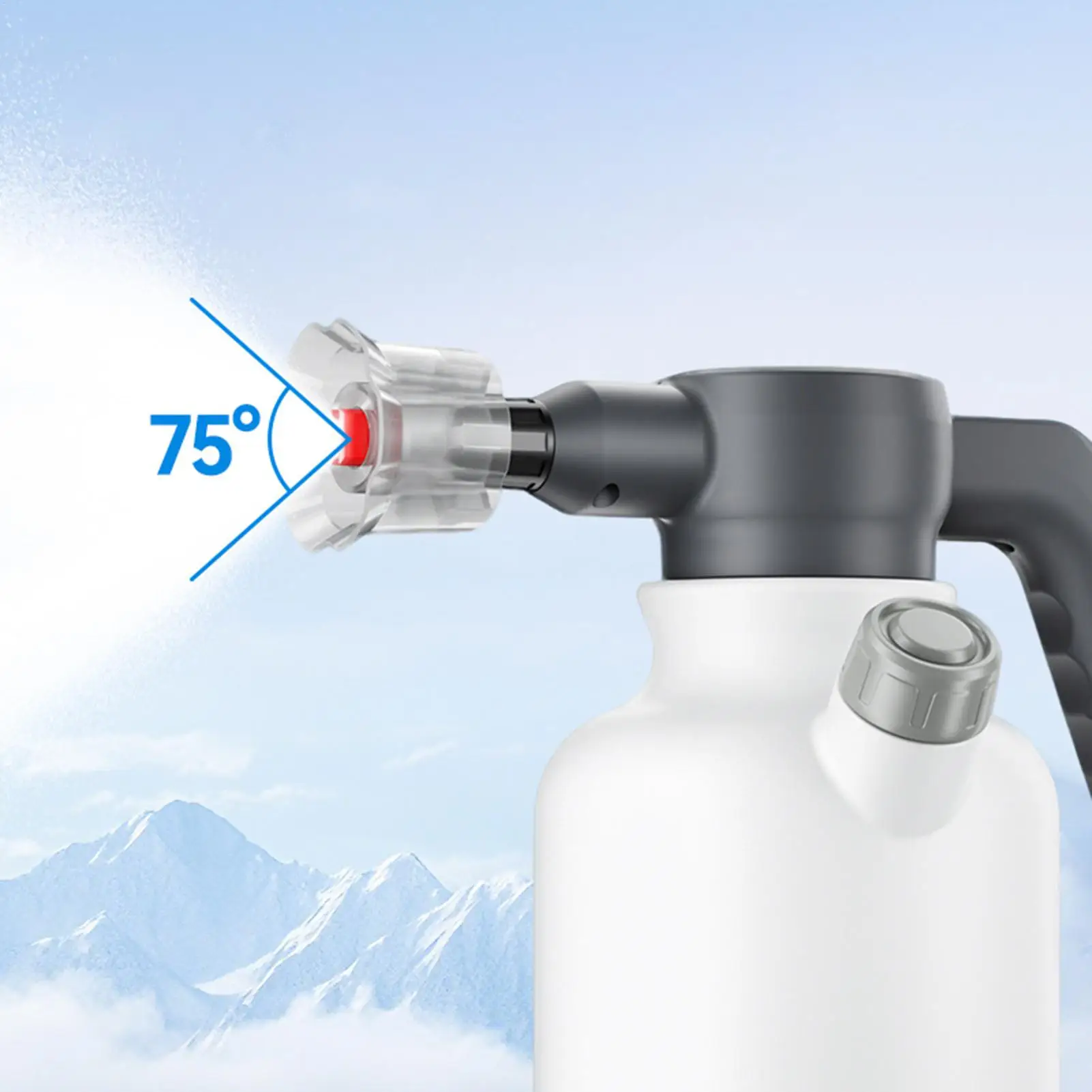 2L 전기 자동차 세차 폼 스프레이어 자흡식 충전식 에어 압력 분무기 자동 75도 팬형 폼 출력 병