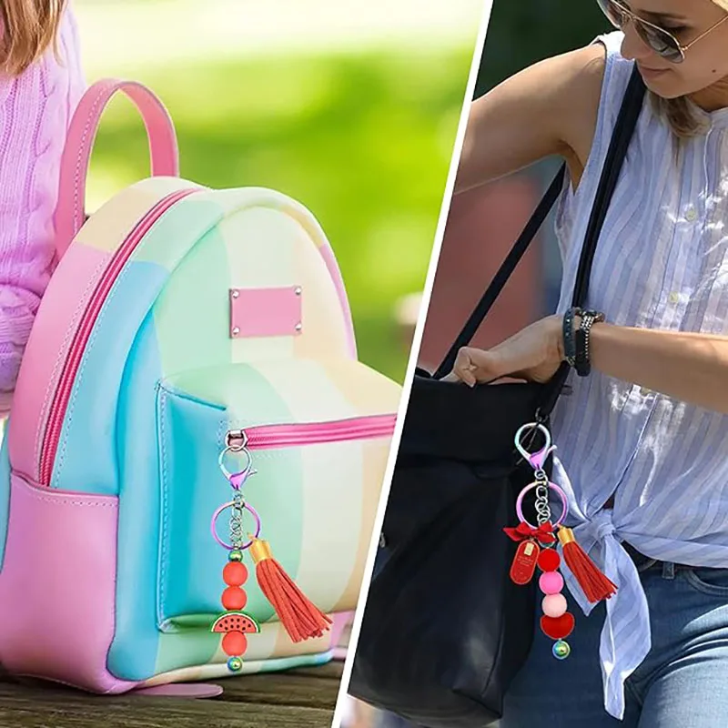 Beadable keychain Bars Beadable Blanks Keychain Projects Pendant for Kids Adults Backpack Car Keychain Birthday Party Favor Gift